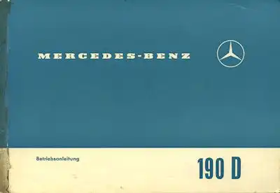 Mercedes-Benz 190 D Bedienungsanleitung 6.1962