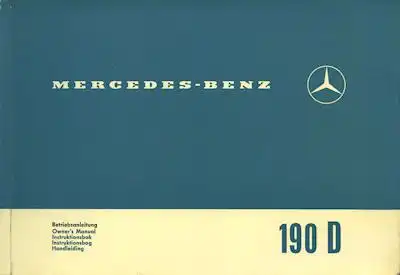 Mercedes-Benz 190 D Bedienungsanleitung 1.1965