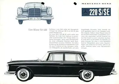 Mercedes-Benz 220 S/SE Prospekt 7.1959