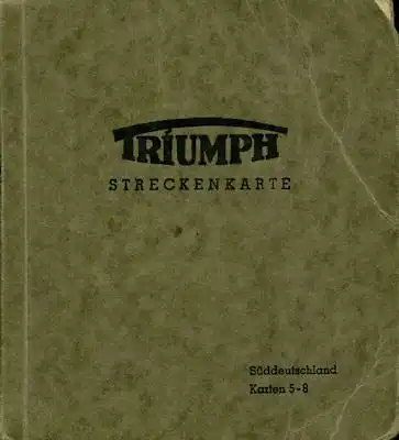 Triumph Streckenkarte 5-8 Sueddeutschland 1950er Jahre