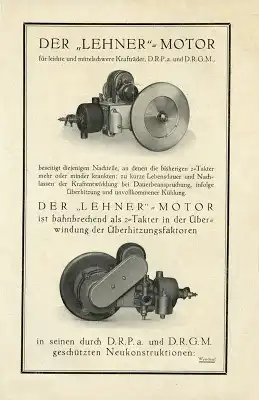 Tarzan und Lehner Motoren Prospekt 1924