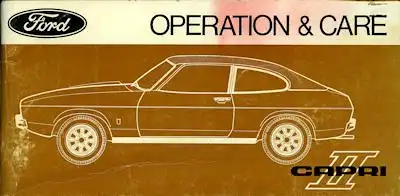 Ford Capri II Bedienungsanleitung 1970er Jahre e