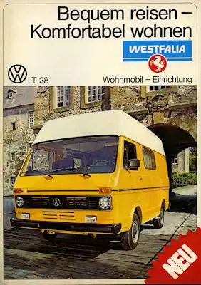 VW LT 28 Westfalia Wohnmobil Prospekt 1976