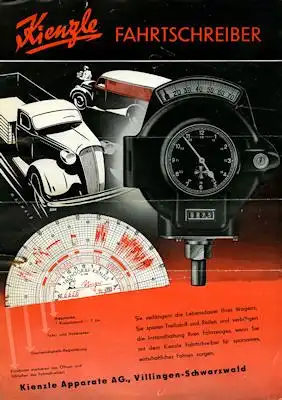 Kienzle Fahrtschreiber Prospekte ca. 1940