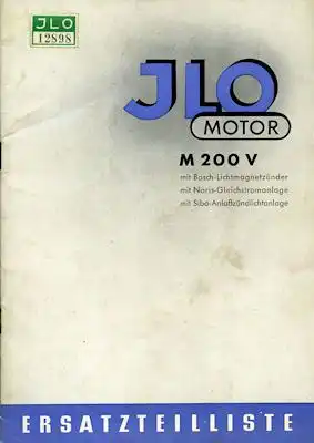 Ilo M 200 V Ersatzteilliste 1954