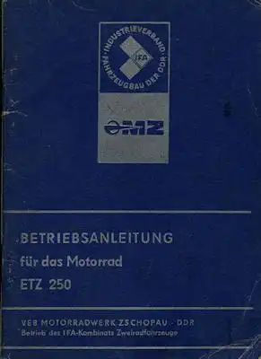 MZ ETZ 250 Bedienungsanleitung 4.1980