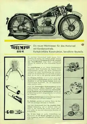 Triumph 200 K Prospekt 1935