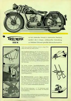 Triumph 200 K Prospekt 1935