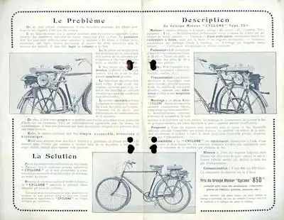Cyclone moteur bicyclette Prospekt 1920er Jahre