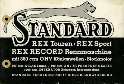 Standard Rex Prospekt 1933