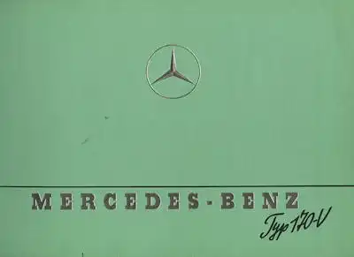 Mercedes-Benz Typ 170 V Prospekt 1941/47 Reprint 1988