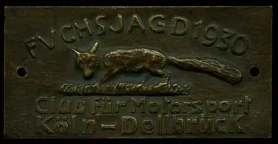 Plakette Fuchsjagd Köln-Dellbrück 1930