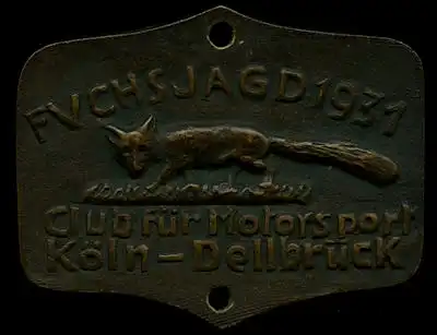 Plakette Fuchsjagd Köln-Dellbrück 1931
