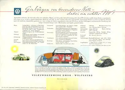 VW Käfer Cabriolet Prospekt 8.1958