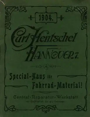 Hentschel, Carl / Hannover Fahrrad Teile Katalog 1904