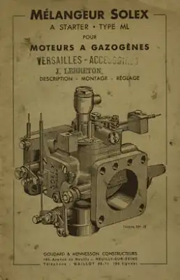 Mélangeur Solex Type ML Vergaser 1930er Jahre?
