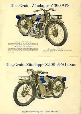 Zündapp Z 300 Prospekt 1929