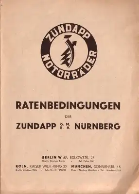Zündapp Preisliste 1931