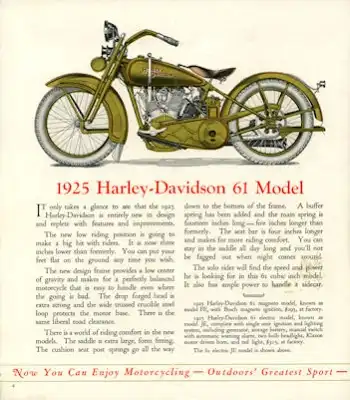 Harley-Davidson Programm 1925