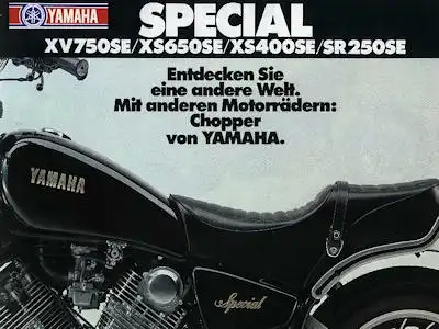 Yamaha Special XV750SE XS650SE XS400SE SR250SE Prospekt 1982