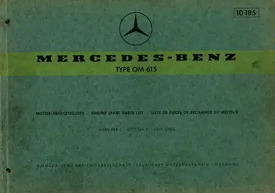 Mercedes-Benz OM 615 Ersatzteilliste 4.1971