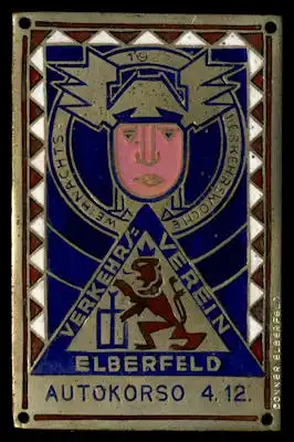 Plakette Autokorso Elberfeld 4.12.1927