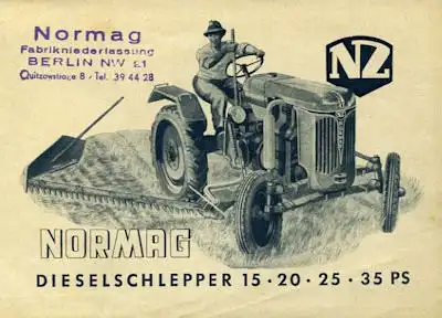 Normag (Zorge) Diesel Schlepper 15 20 25 35 PS Prospekt 1950er Jahre