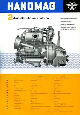 Hanomag 3 Bootsmotoren Prospekte 8.1959