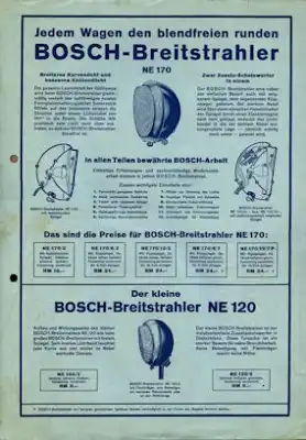Bosch Breitstrahler Prospekte 1937-39