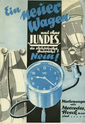 Jundes Autouhren Prospekt 1930er Jahre