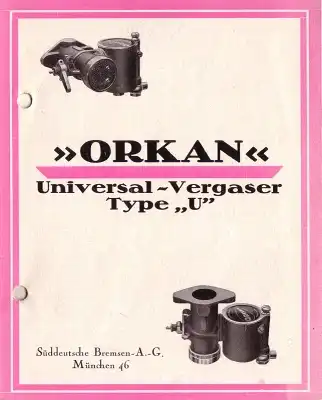 Orkan Vergaser Type U 1920er Jahre