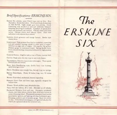 Erskine Six Prospekt 1920er Jahre