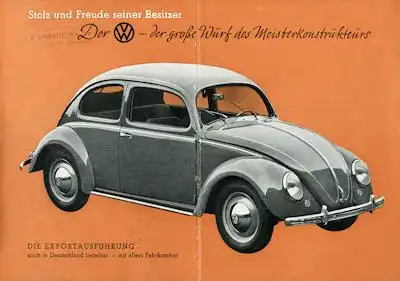 VW Käfer Prospekt ca. 1950