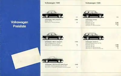 VW Preisliste 8.1963