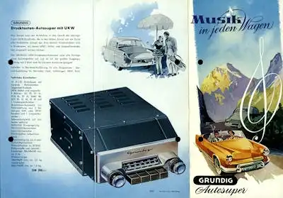 Grundig Autoradio Autosuper Prospekt 1950er Jahre