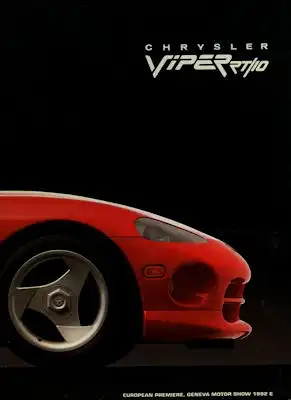 Chrysler Viper RT / 10 Pressemappe Genf 1992