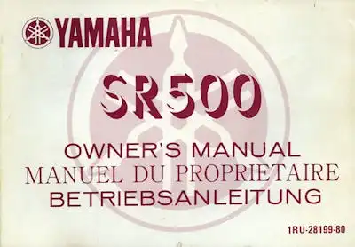 Yamaha SR 500 Bedienungsanleitung 1980