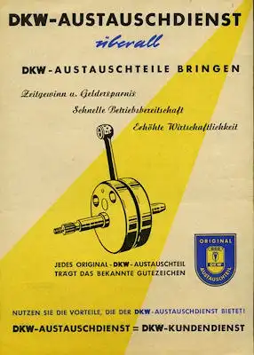 DKW Austauschdienst Prospekt ca. 1955