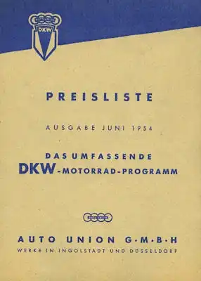 DKW Preisliste 6.1954