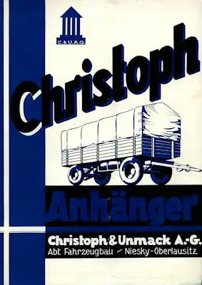 Christoph & Unmack Anhänger Prospekt 1936