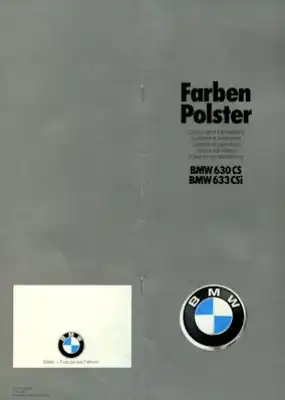 BMW 630 CS 633i CSI Farben 1976