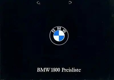BMW 1800 Preisliste 8.1965