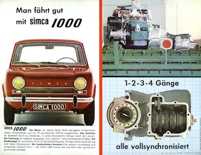 Simca 1000 Prospekt 1960er Jahre