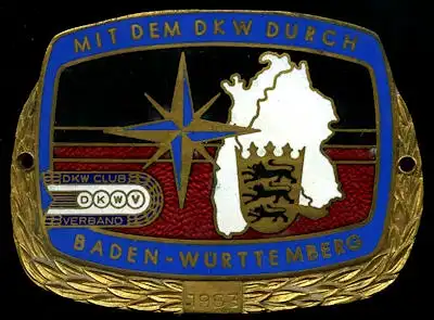 Plakette DKWV Baden-Württemberg Fahrt 1963