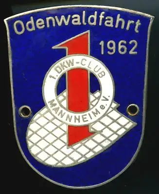 Plakette Odenwaldfahrt 1962