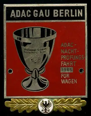 Plakette ADAC Nachprüfungsfahrt Berlin 1965
