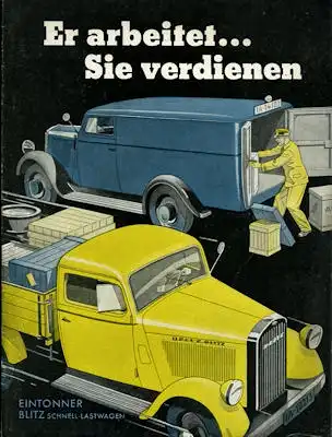 Opel Blitz 1 to Prospekt 1930er Jahre