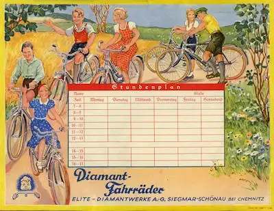 Diamant Stundenplan 1936