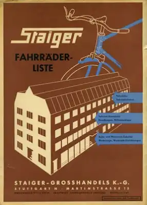 Staiger Fahrrad Prospekt ca. 1951