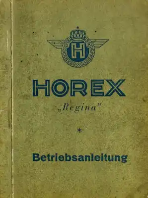 Horex Regina 350 Bedienungsanleitung 1950